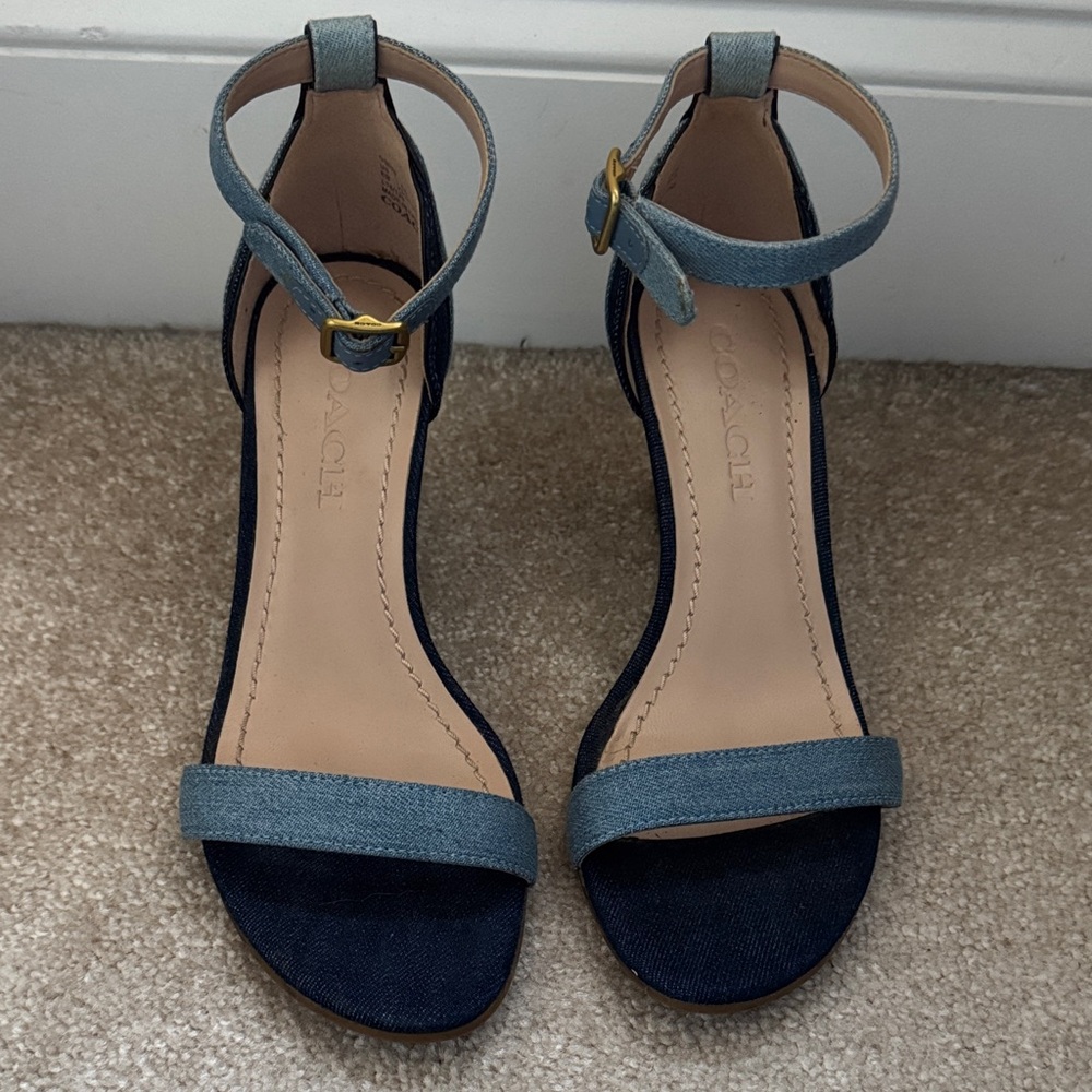 Coach Women's Denim Blue Heels